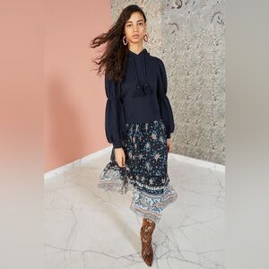 Ulla‎ Johnson Marina Silk Floral Georgette Skirt Size 6